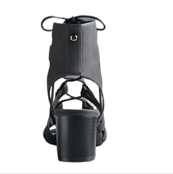 Simply Vera Vera Wang Sandals Back Gladiator Chunky Heel - Picture 3 of 16